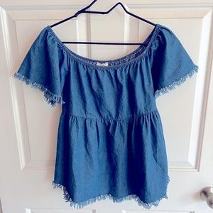 Denim babydoll top
